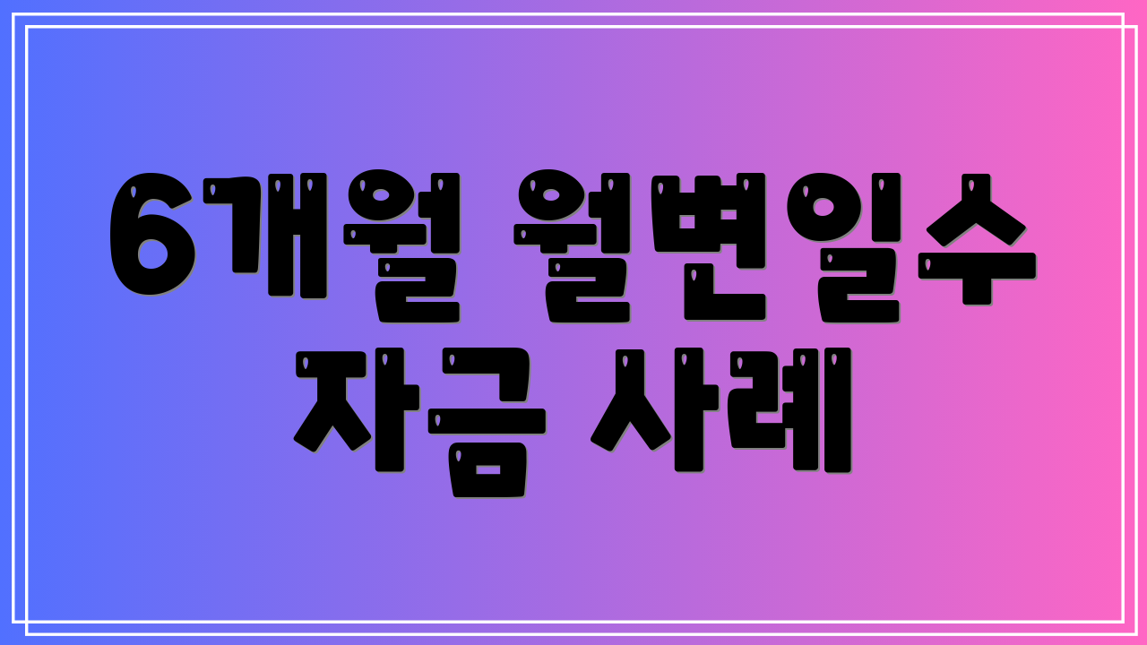 6개월 월변일수 자금 사례