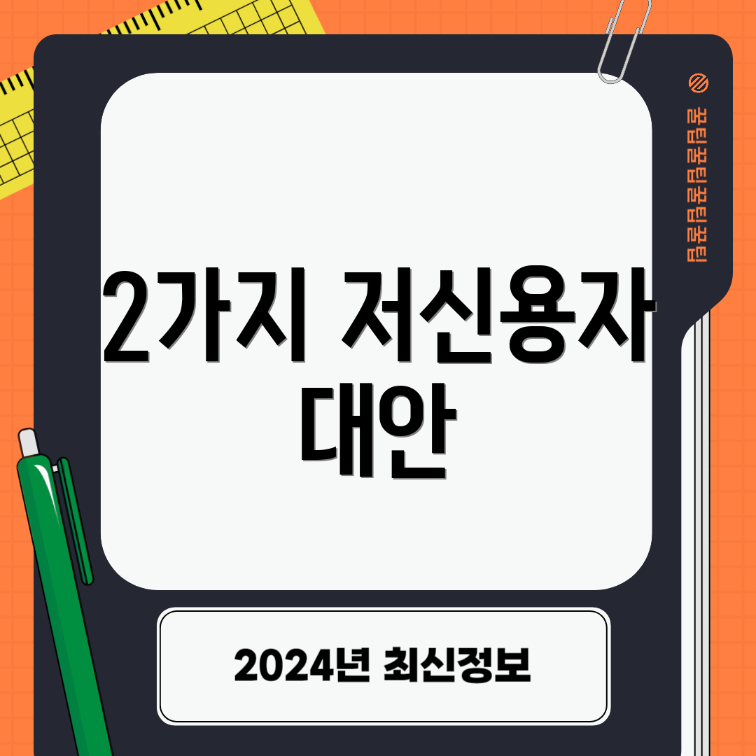 2가지 저신용자 대안
