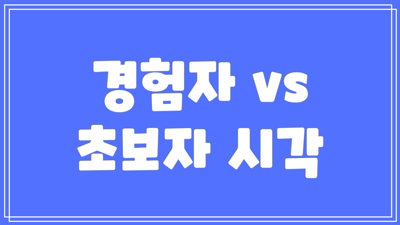 경험자 vs 초보자 시각