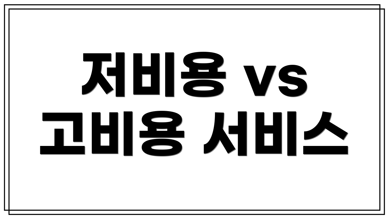 저비용 vs 고비용 서비스