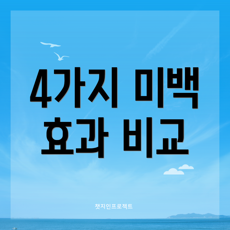 4가지 미백 효과 비교