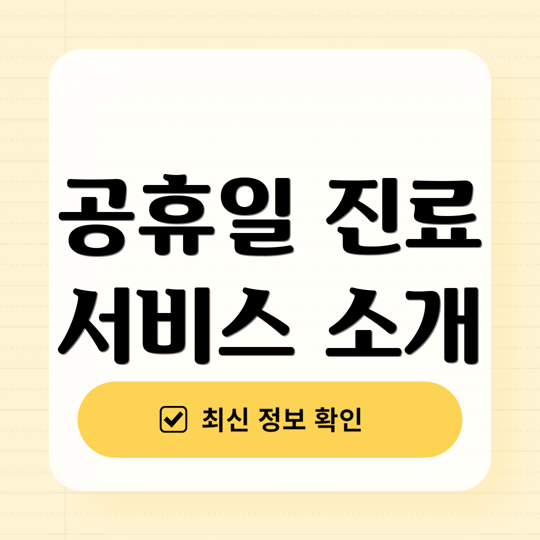 공휴일 진료 서비스 소개
