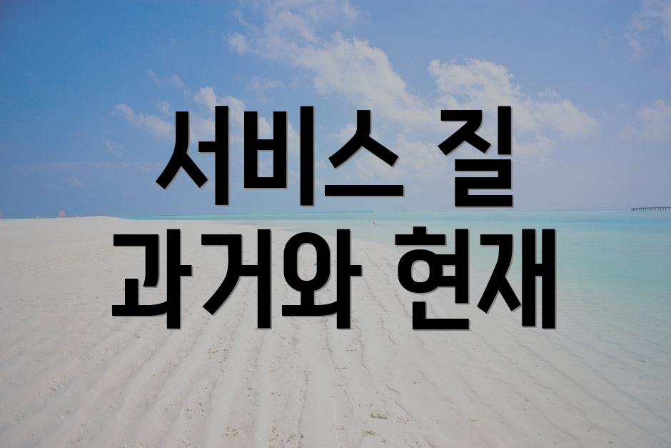 서비스 질 과거와 현재