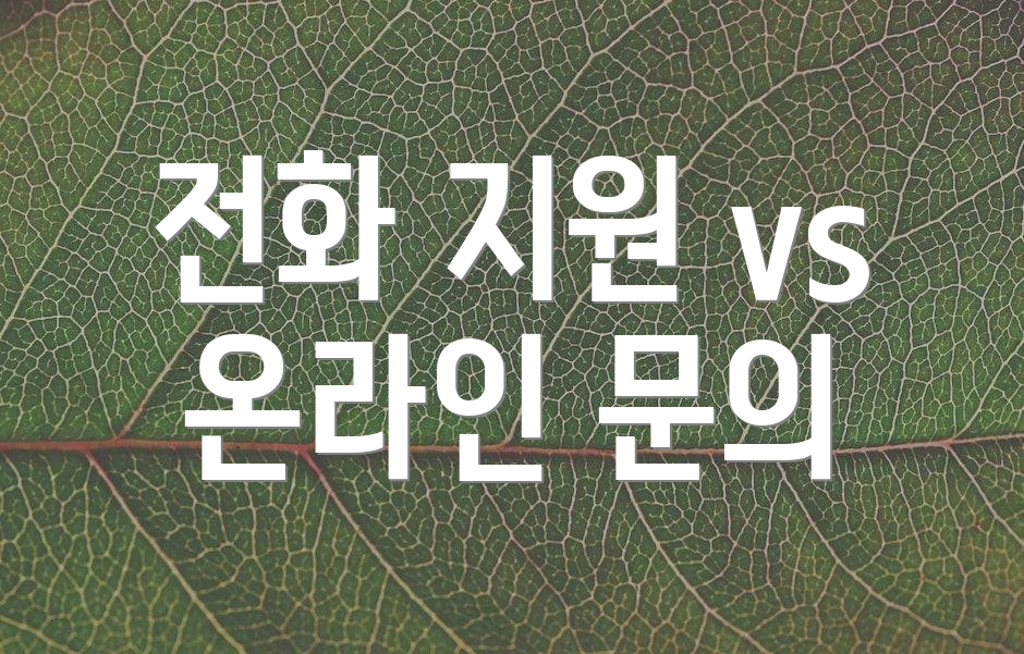 전화 지원 vs 온라인 문의