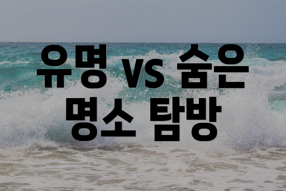 유명 vs 숨은 명소 탐방