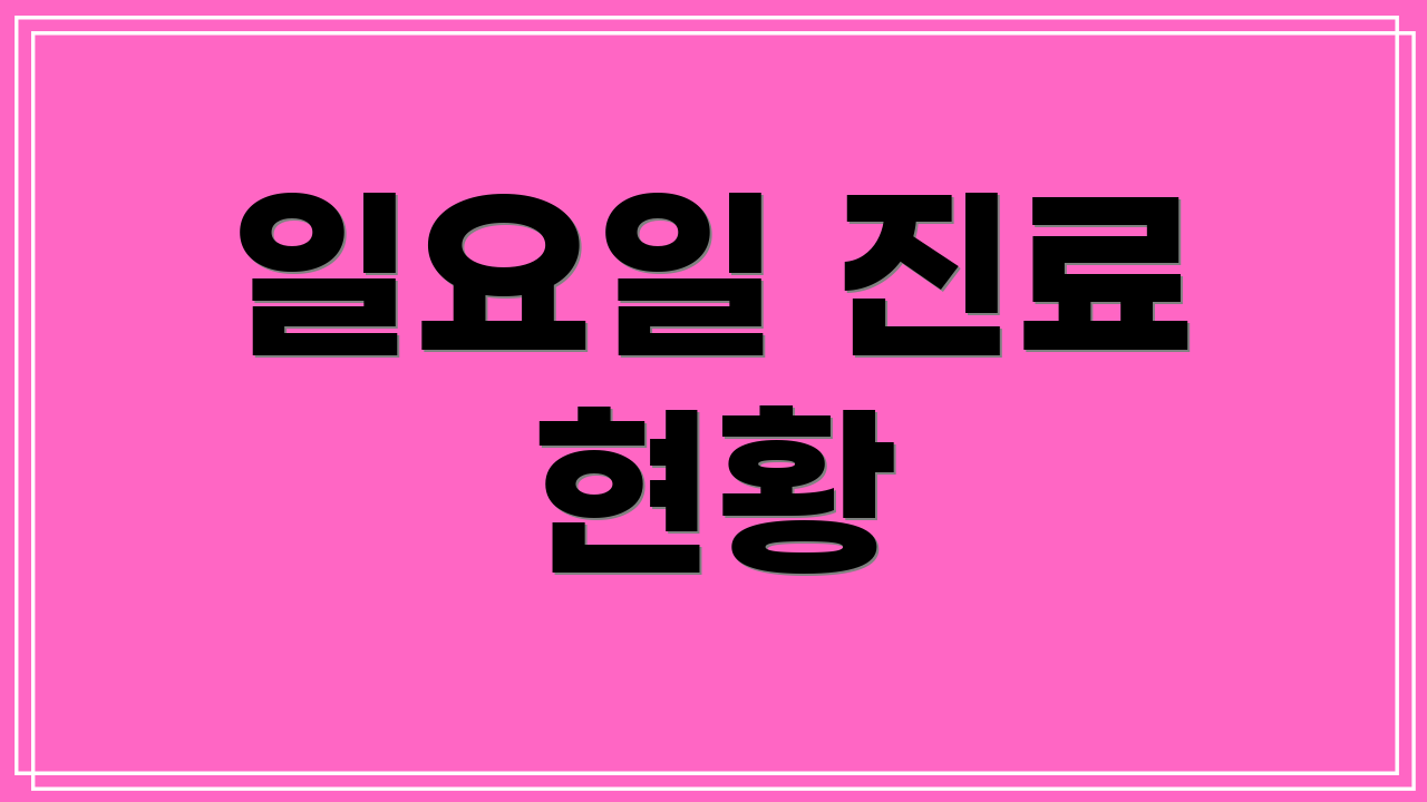 일요일 진료 현황