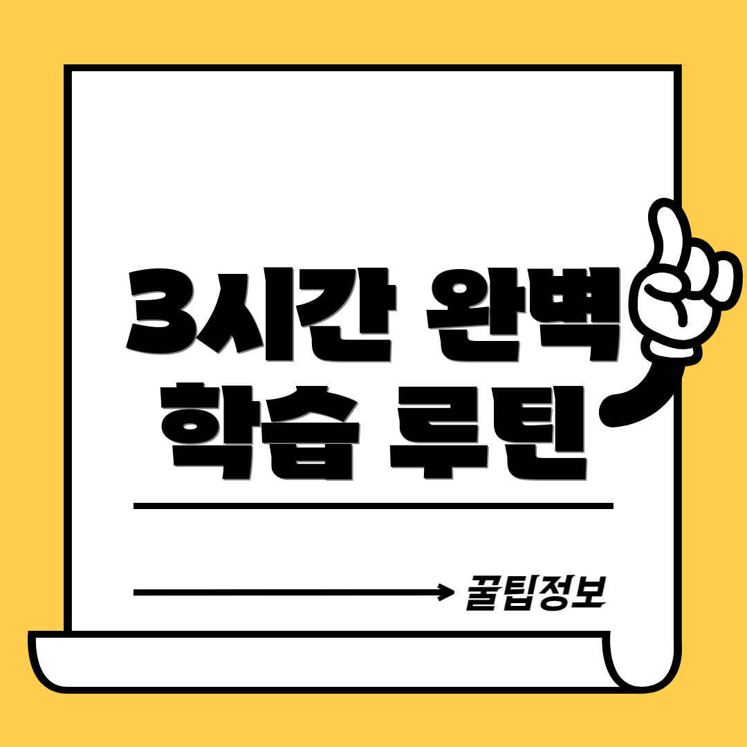 3시간 완벽 학습 루틴