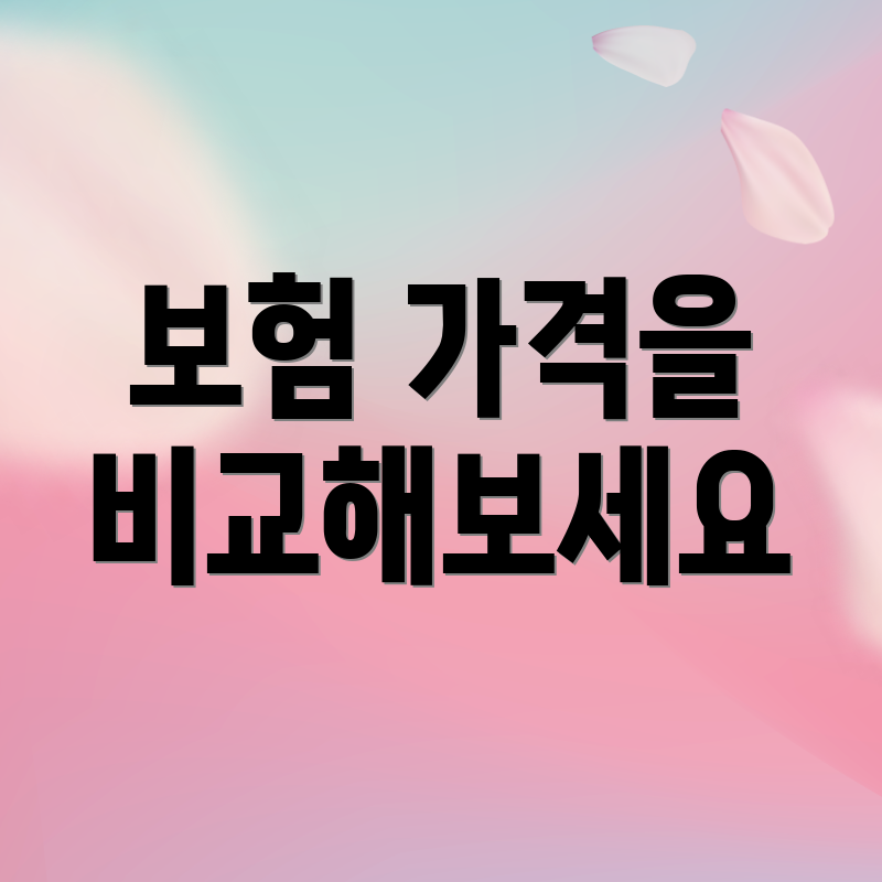 보험 가격을 비교해보세요