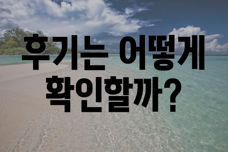 후기는 어떻게 확인할까?
