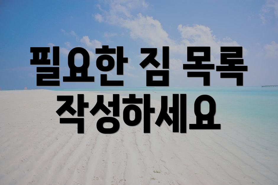 필요한 짐 목록 작성하세요