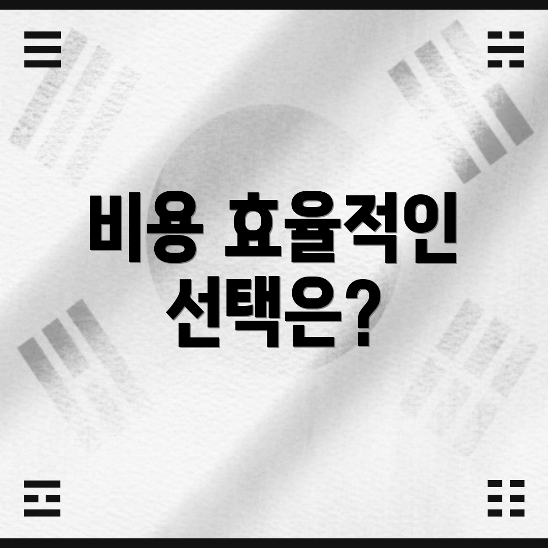 비용 효율적인 선택은?