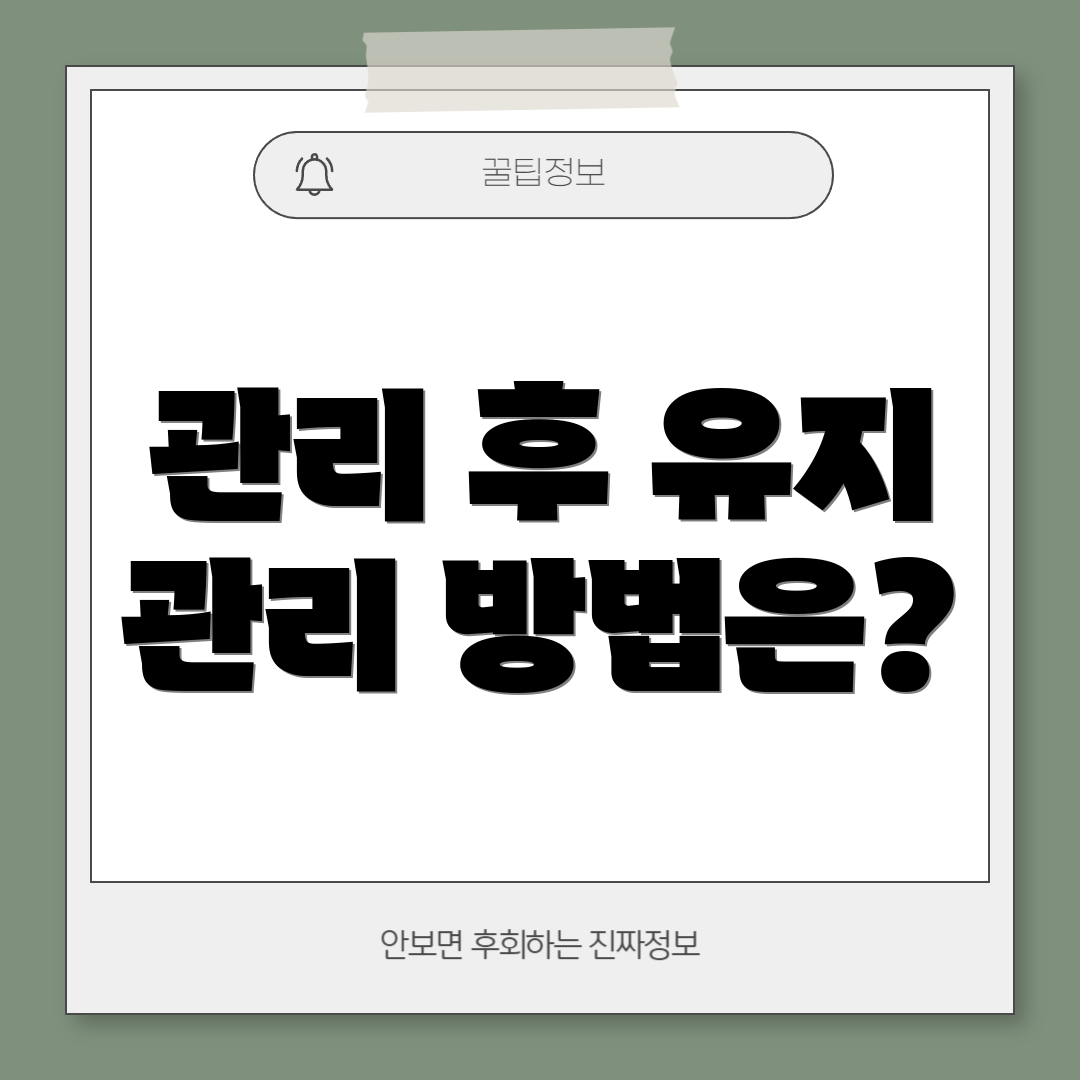 관리 후 유지 관리 방법은?