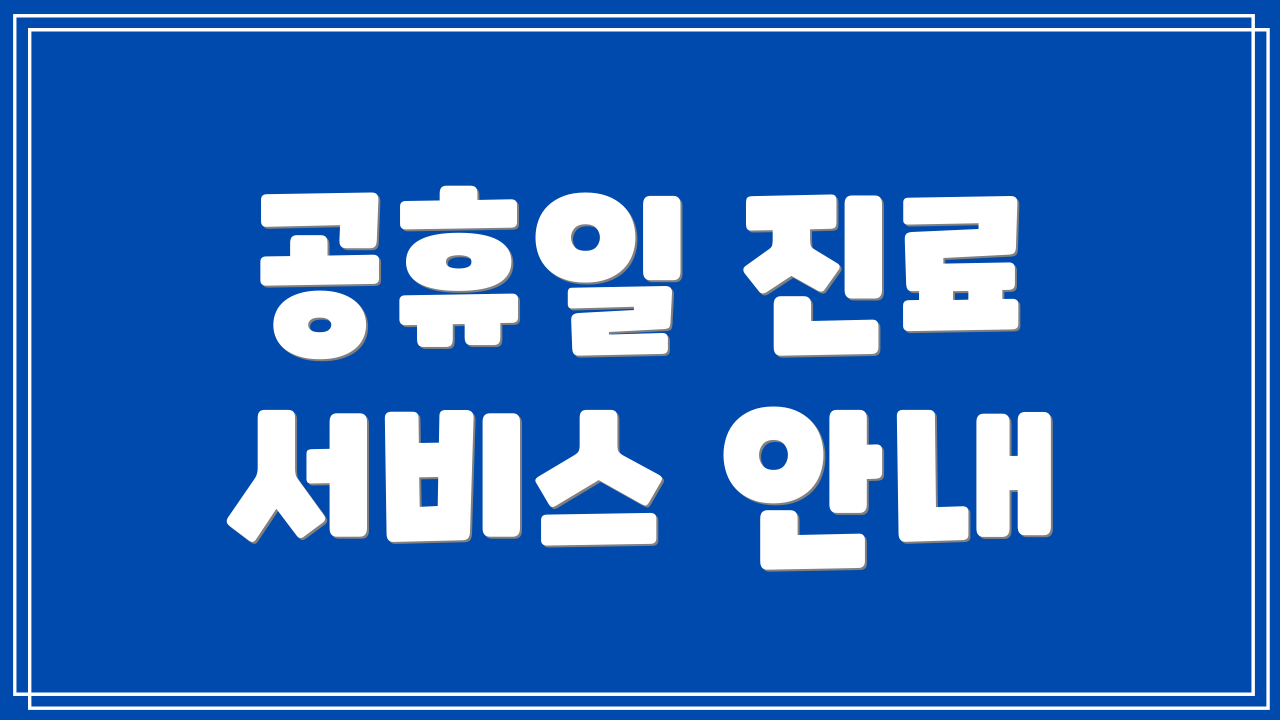 공휴일 진료 서비스 안내