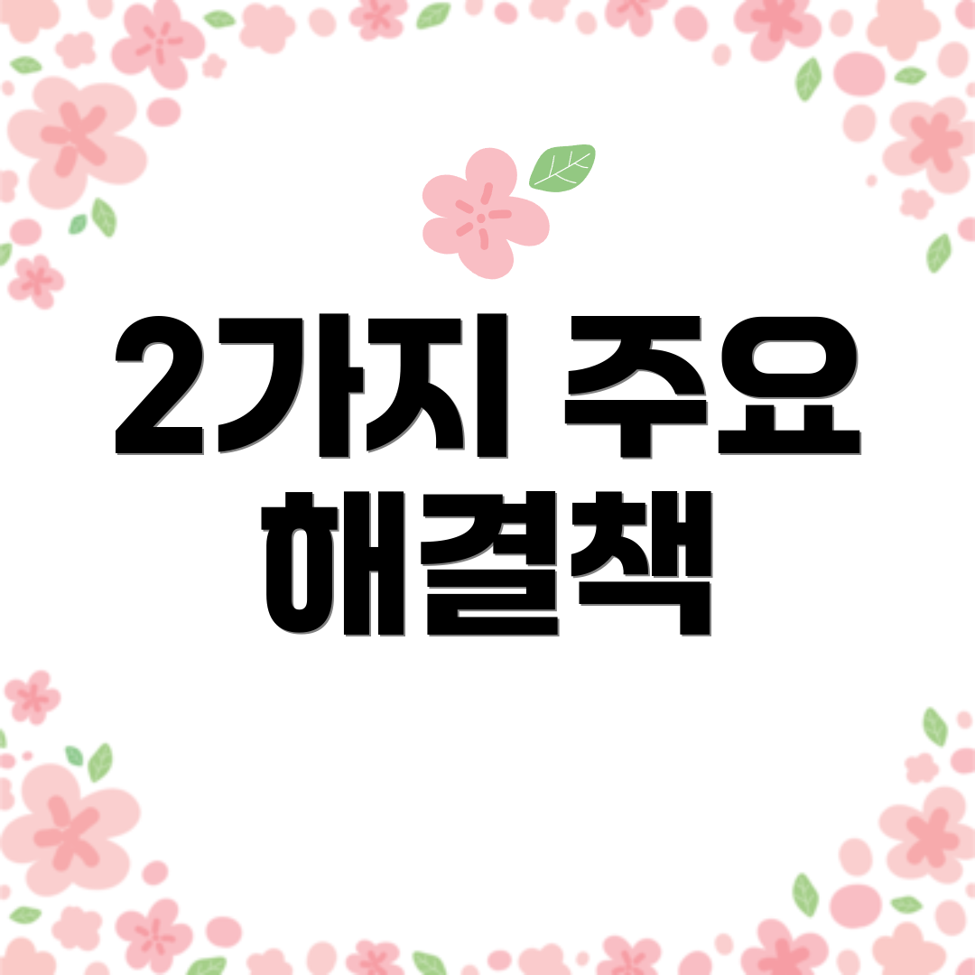 2가지 주요 해결책