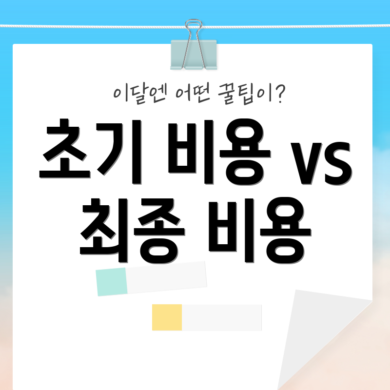 초기 비용 vs 최종 비용