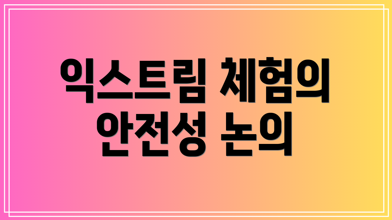 익스트림 체험의 안전성 논의
