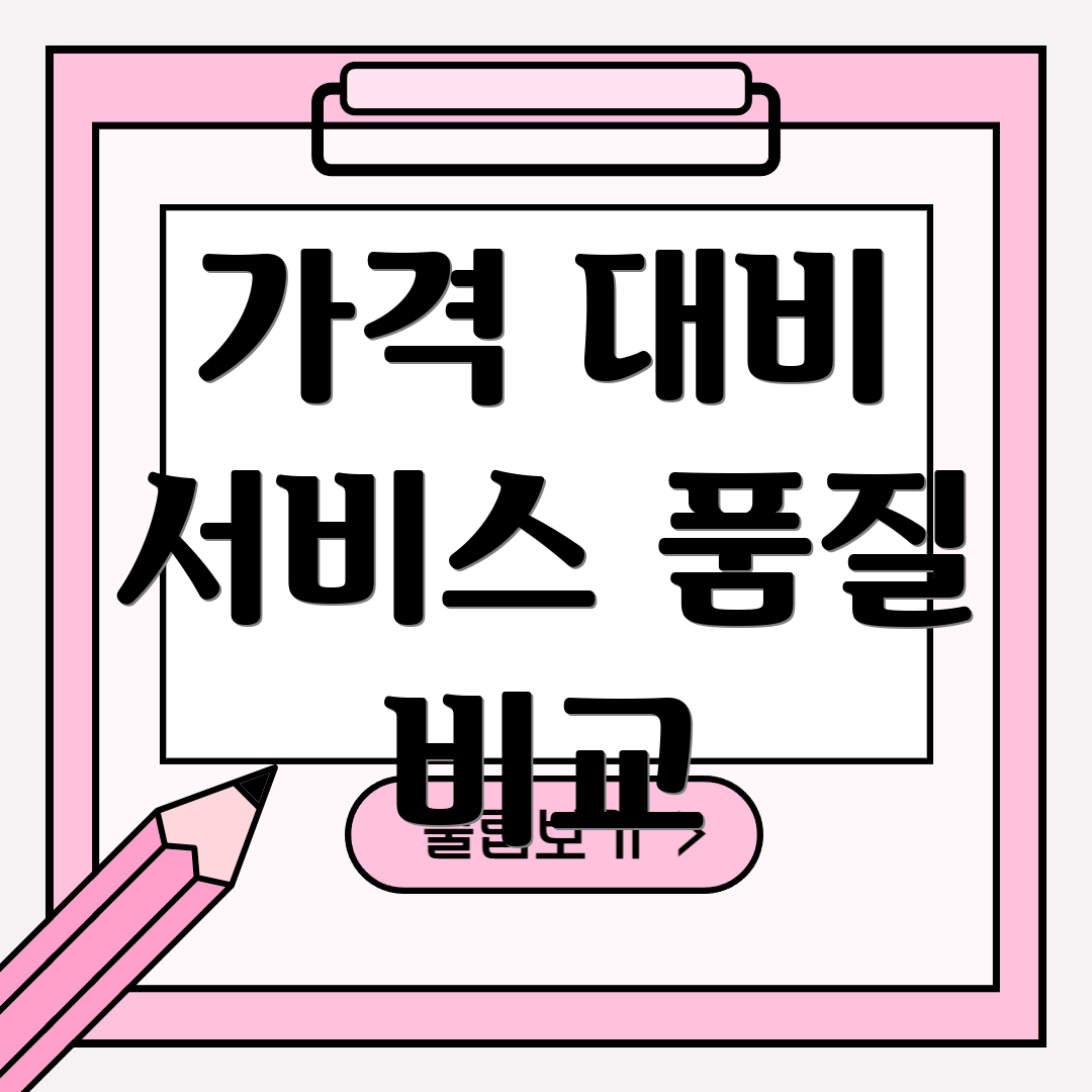 가격 대비 서비스 품질 비교