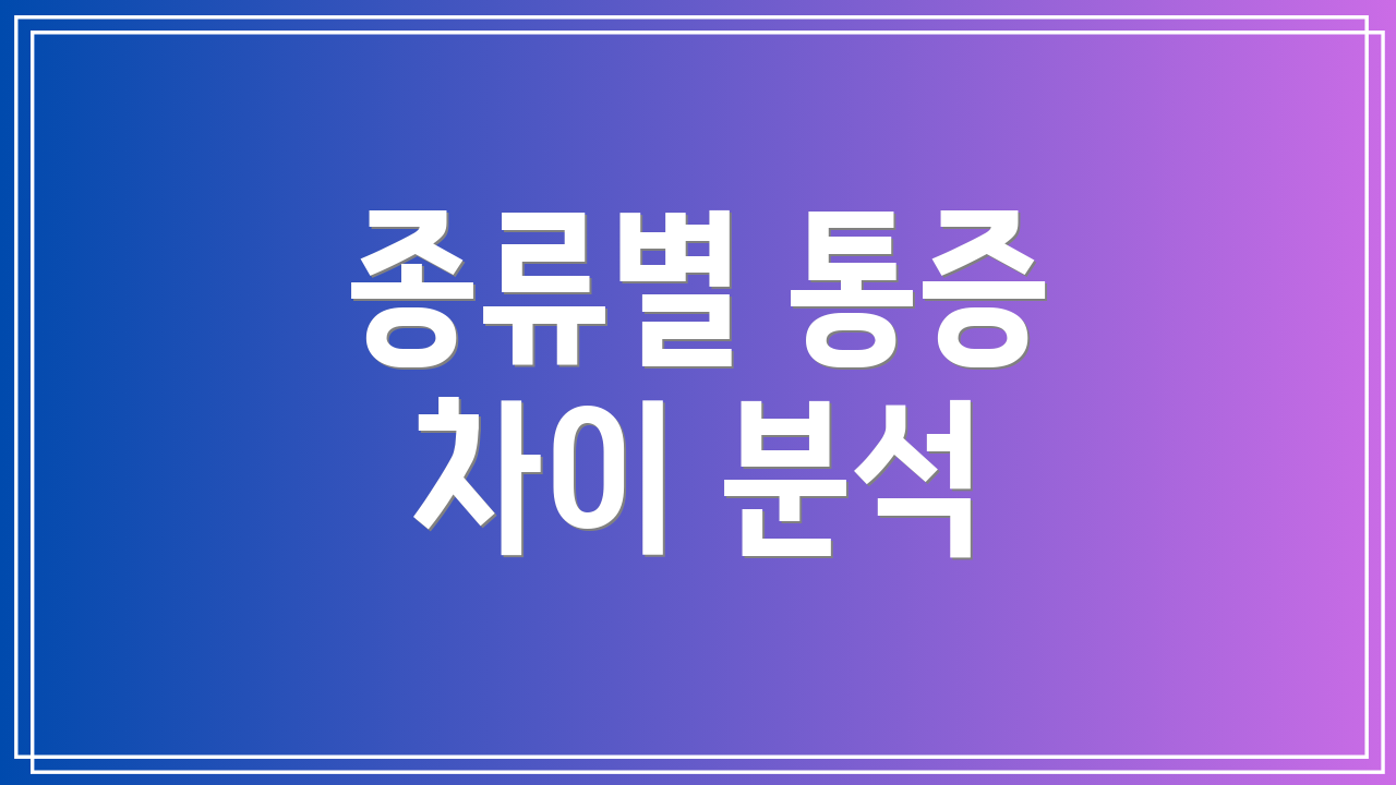종류별 통증 차이 분석