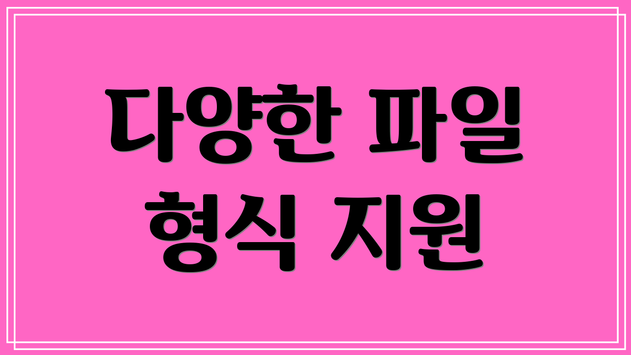 다양한 파일 형식 지원