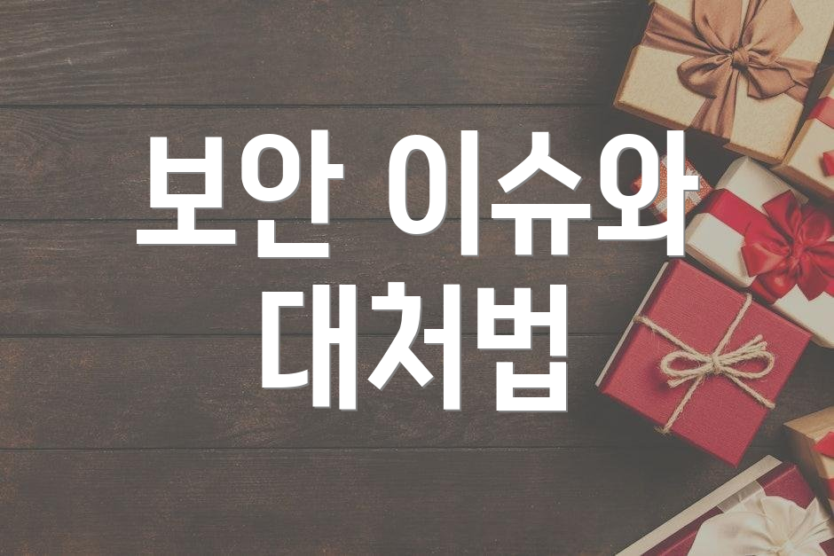 보안 이슈와 대처법