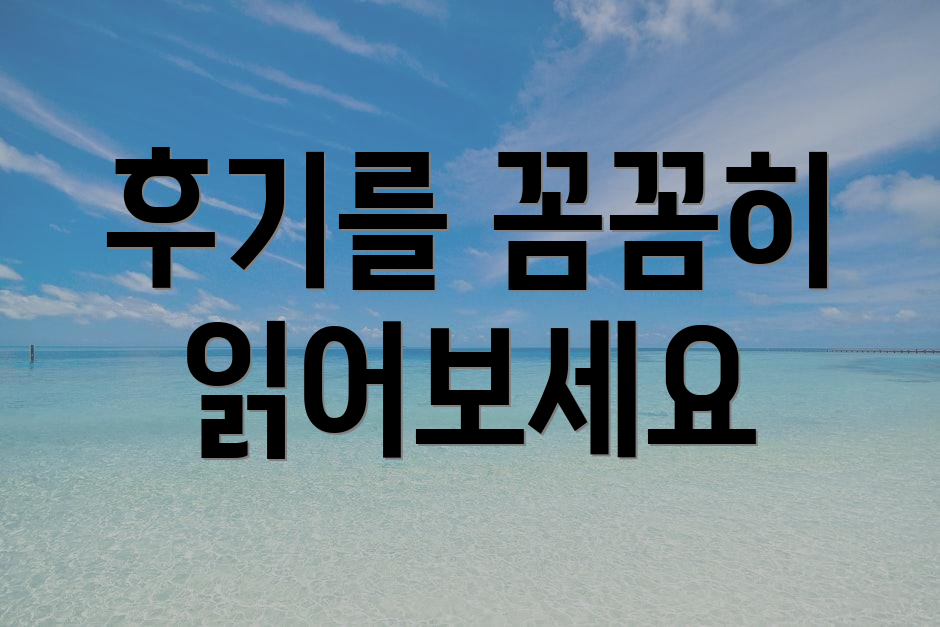 후기를 꼼꼼히 읽어보세요