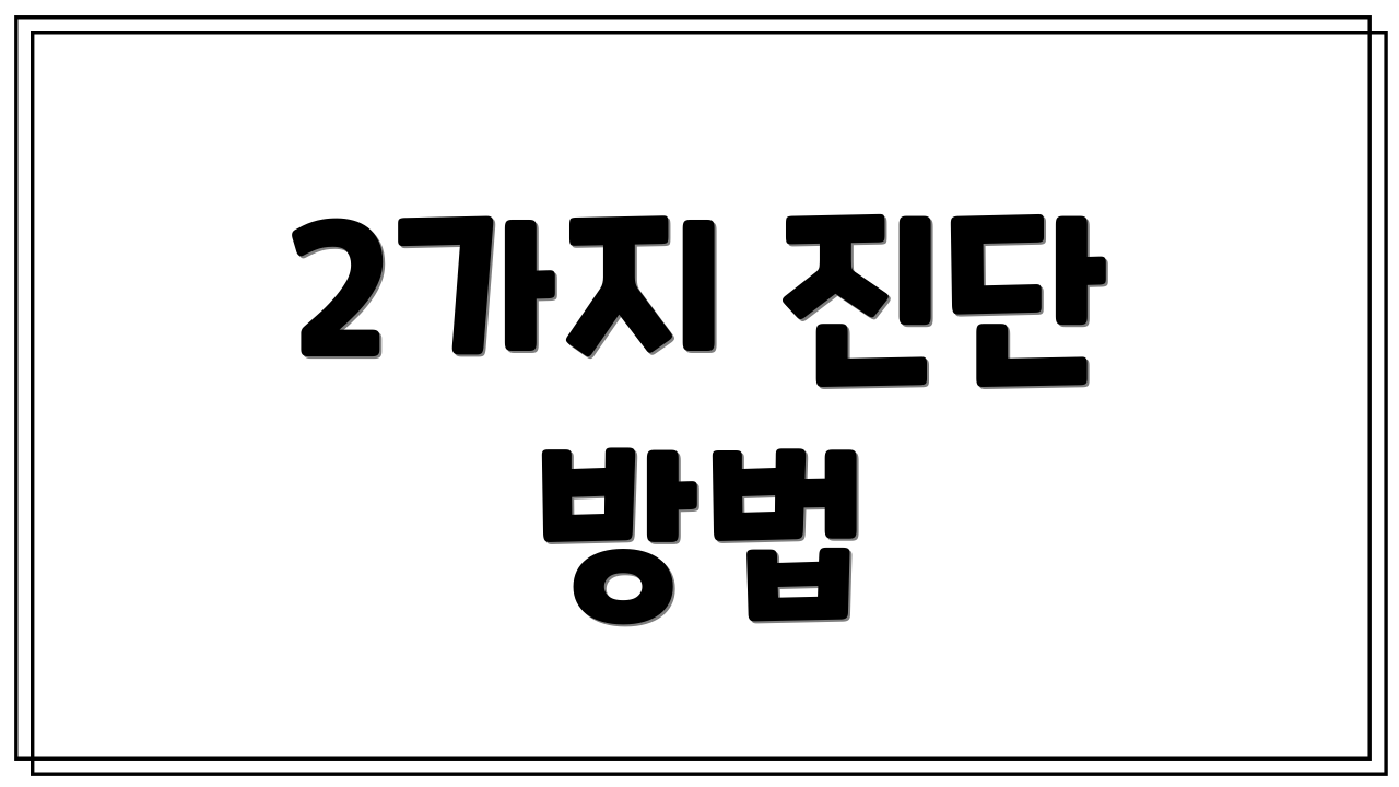 2가지 진단 방법