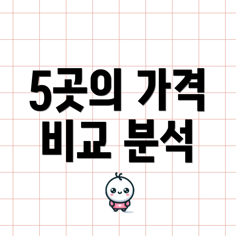 5곳의 가격 비교 분석