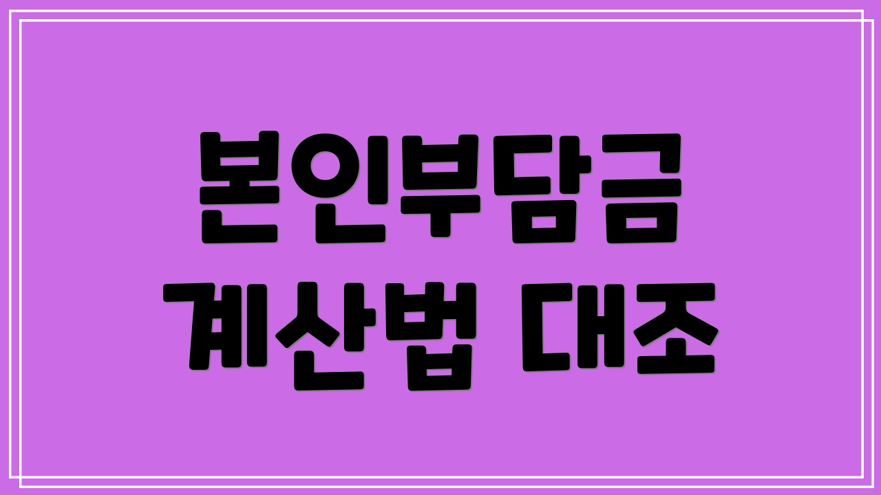 본인부담금 계산법 대조