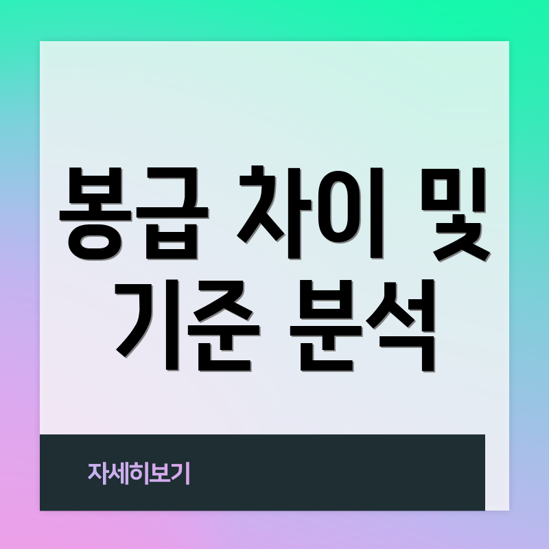 봉급 차이 및 기준 분석