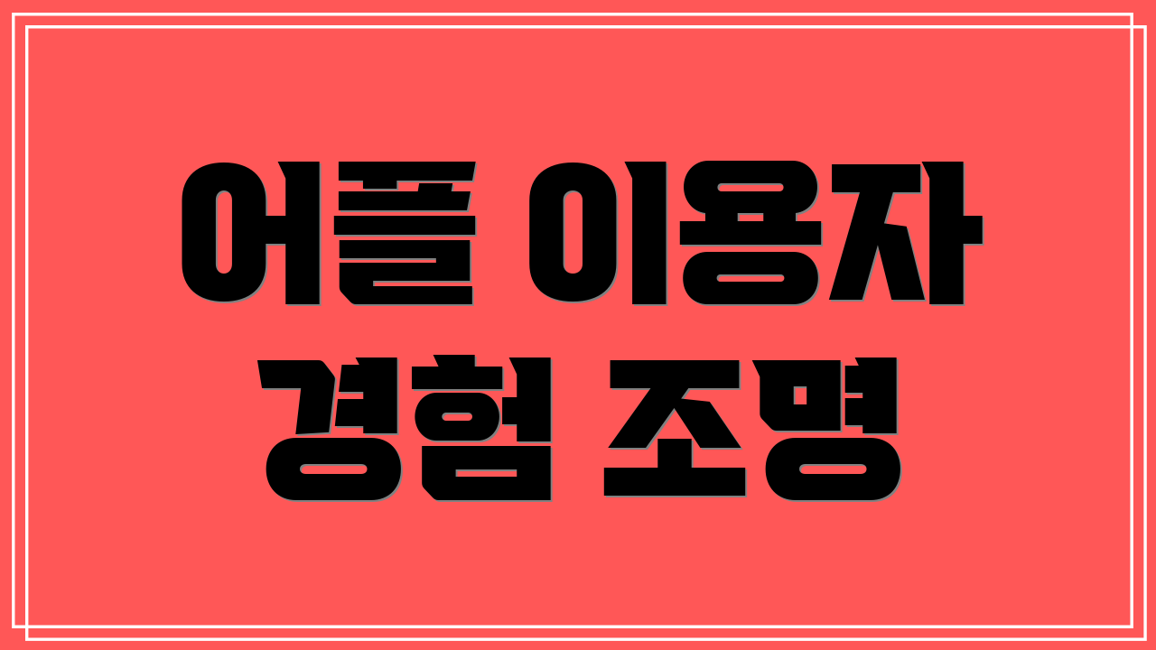 어플 이용자 경험 조명