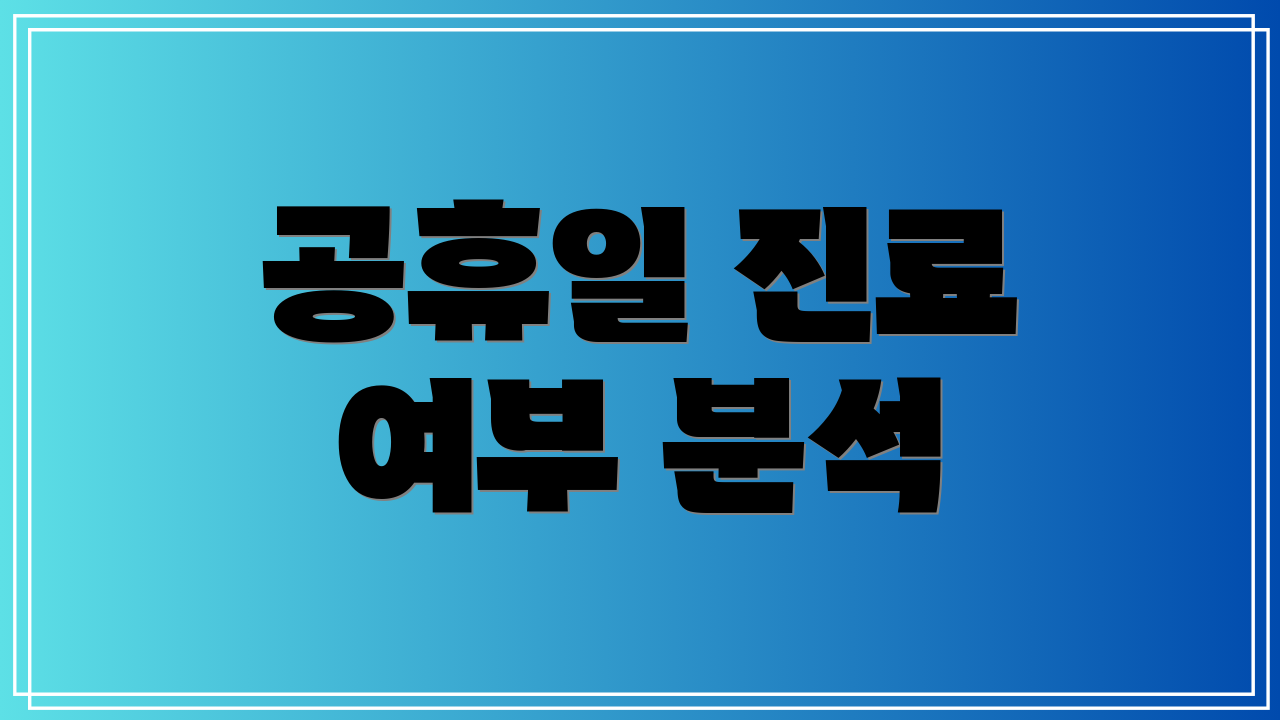 공휴일 진료 여부 분석