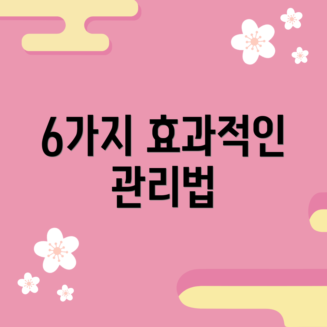 6가지 효과적인 관리법
