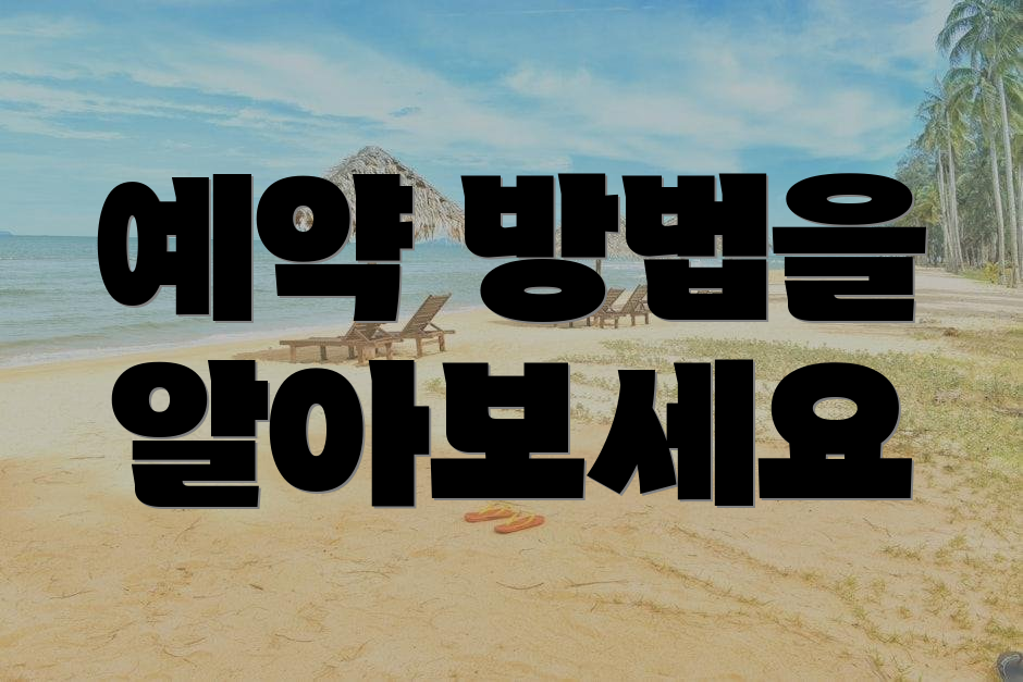 예약 방법을 알아보세요