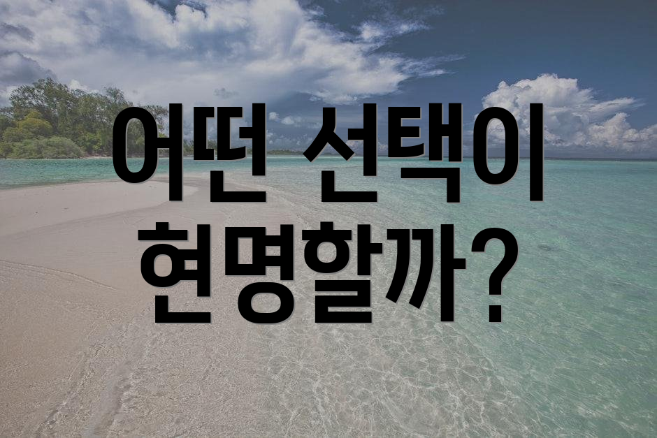 어떤 선택이 현명할까?