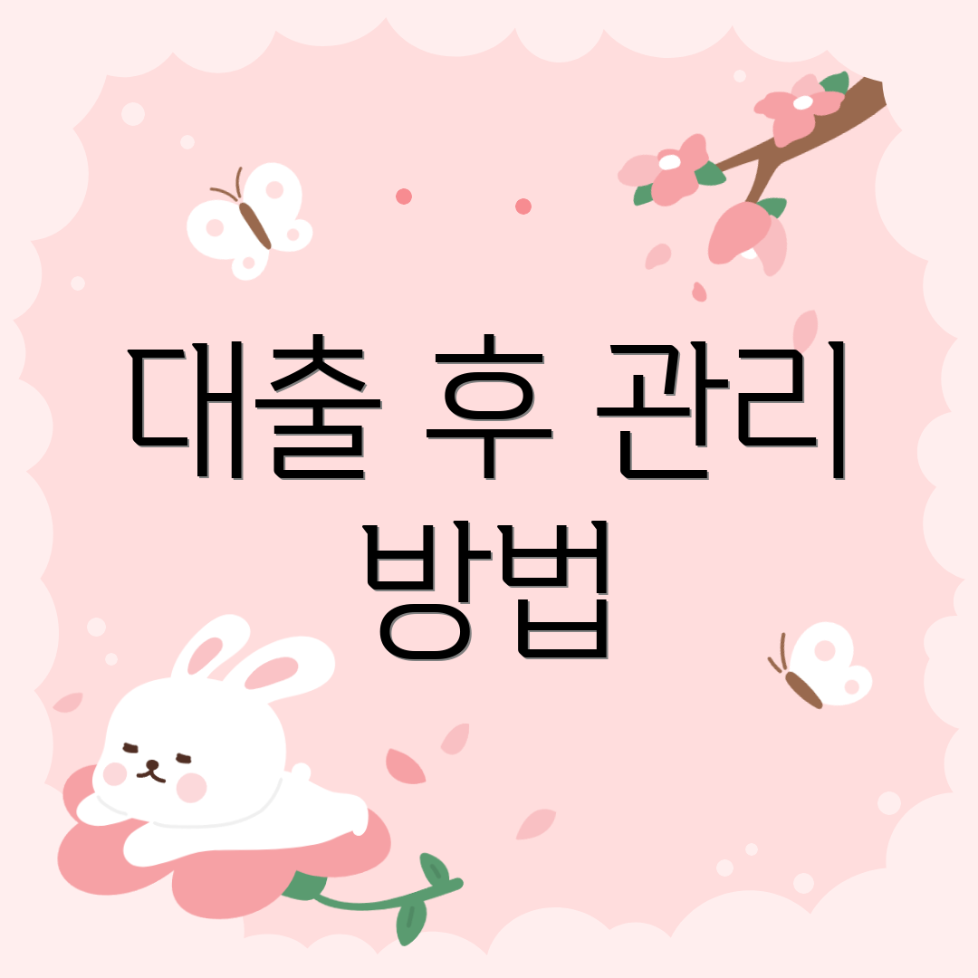 대출 후 관리 방법