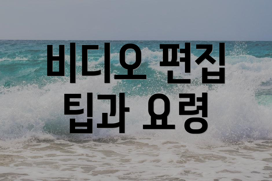 비디오 편집 팁과 요령