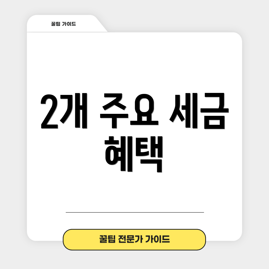 2개 주요 세금 혜택