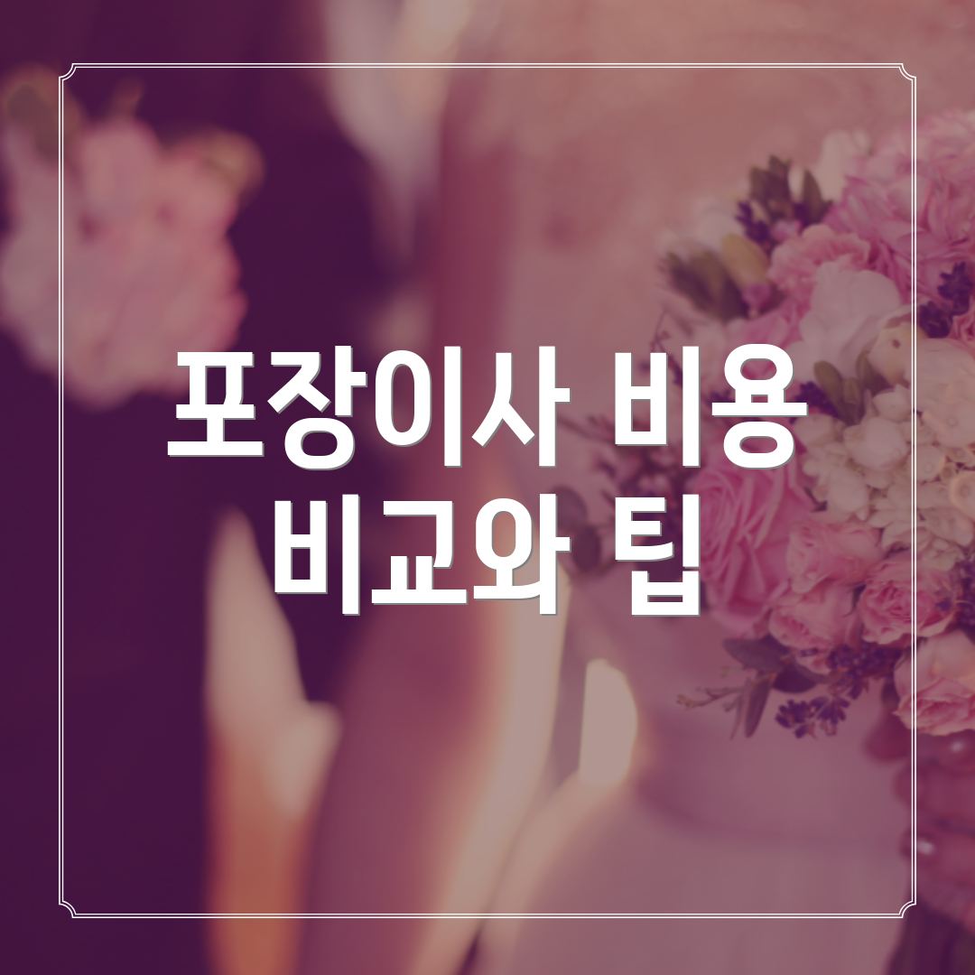 포장이사 비용 비교와 팁
