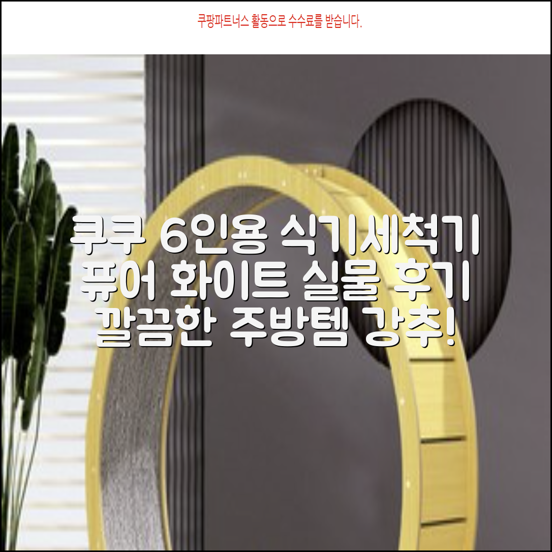 쿠쿠 인테리어 식기세척기 6인용, 퓨어 화이트, CDW-CS0620TWE, 단순배송상품 추천 리뷰